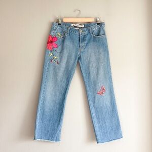 Vintage GAP Vintage Y2K Cropped Low Rise Embroidered Jeans